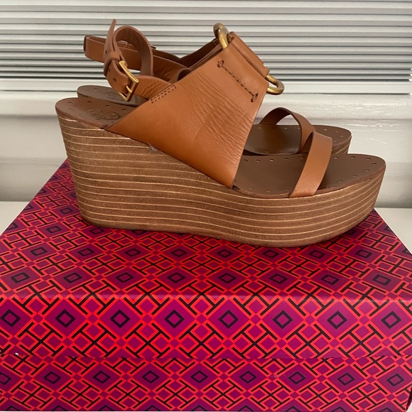 Womens Tory Burch Wedge Sandals - Picture 3 of 6